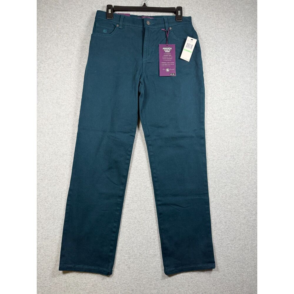 Gloria Vanderbilt Amanda Ocean Green Tapered Jeans NWT Women's 8 Short 3946